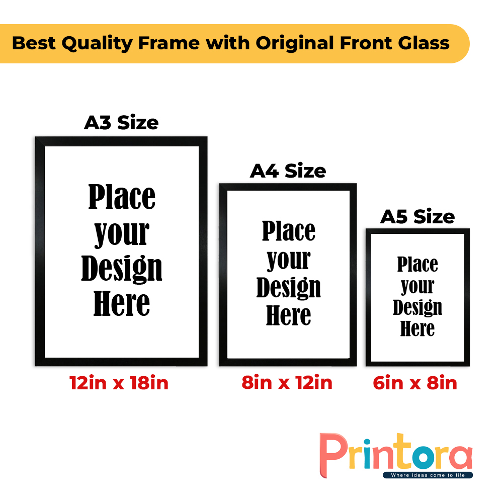 Customized photo frame in A3, A4, and A5 sizes with personalized picture printing for gifts and home décor.